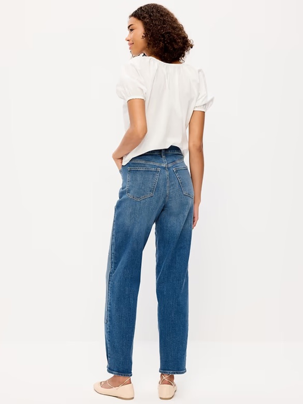 Old Navy High-Rise Embroidered Blue Jeans - Picture 2 of 5